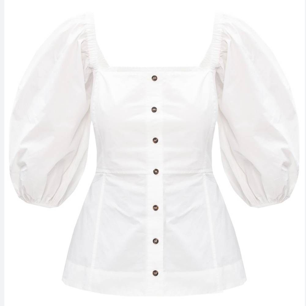 Ganni White Top Sz S *NWOT*